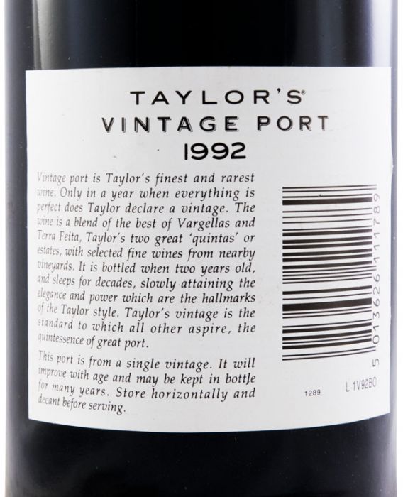 1992 Taylor's Vintage Porto