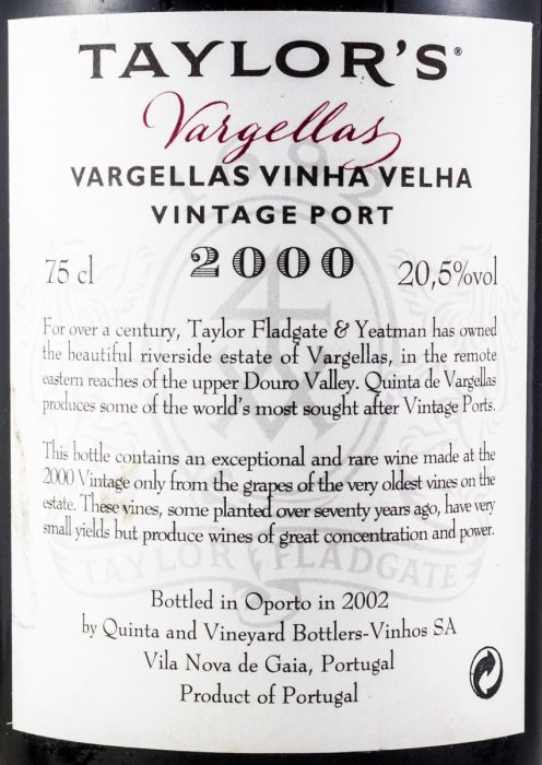 2000 Taylor's Quinta de Vargellas Vinha Velha Vintage Porto