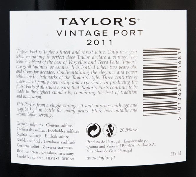 2011 Taylor's Vintage Porto 1,5L