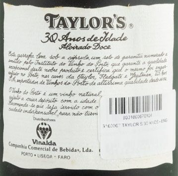 Taylor's 30 anos Porto (engarrafado em 1993)
