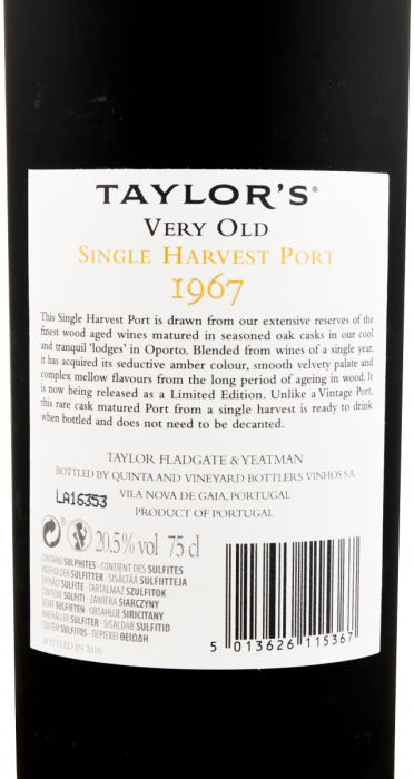 1967 Taylor's Very Old Single Harvest Limited Edition Port