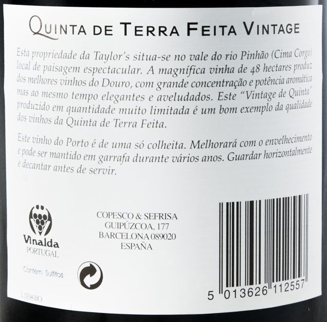 1996 Taylor's Quinta de Terra Feita Vintage Porto