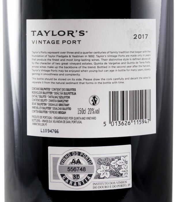 2017 Taylor's Vintage Porto 1,5L