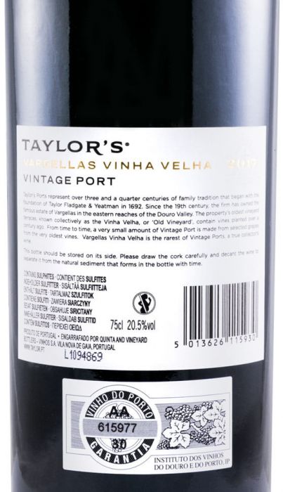 2017 Taylor's Quinta de Vargellas Vinha Velha Vintage Port