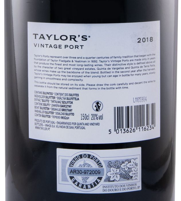 2018 Taylor's Vintage Port 1.5L