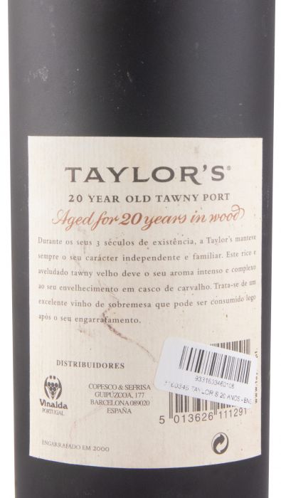Taylor's 20 anos Porto (engarrafado em 2000)