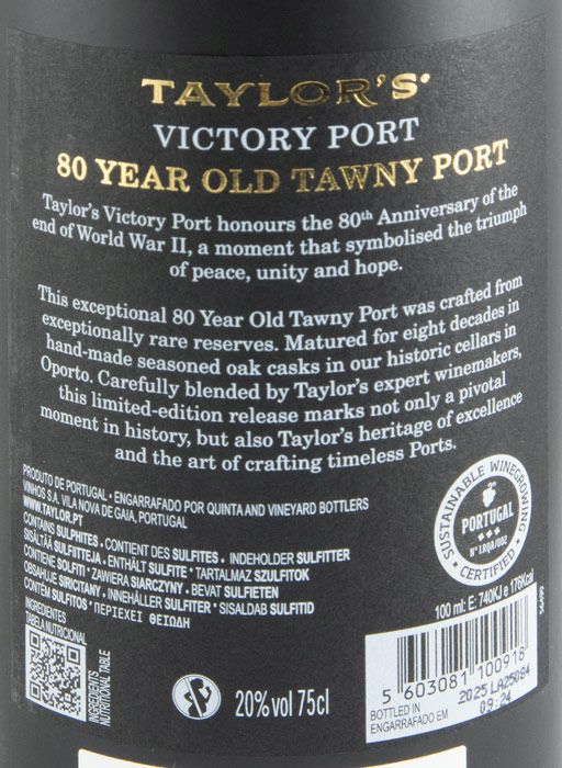 Taylor's Victory 80 anos Porto