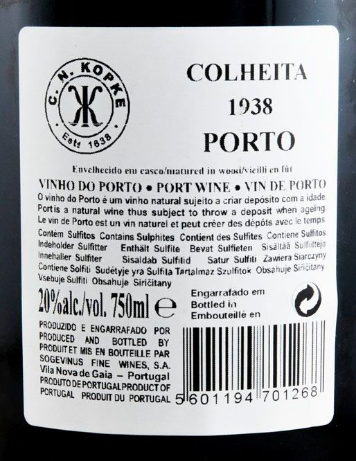 1938 Kopke Colheita Port