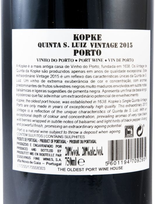 2015 Kopke Quinta de São Luiz Vintage Porto