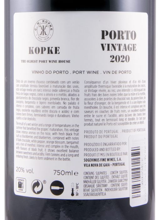 2020 Kopke Vintage Porto