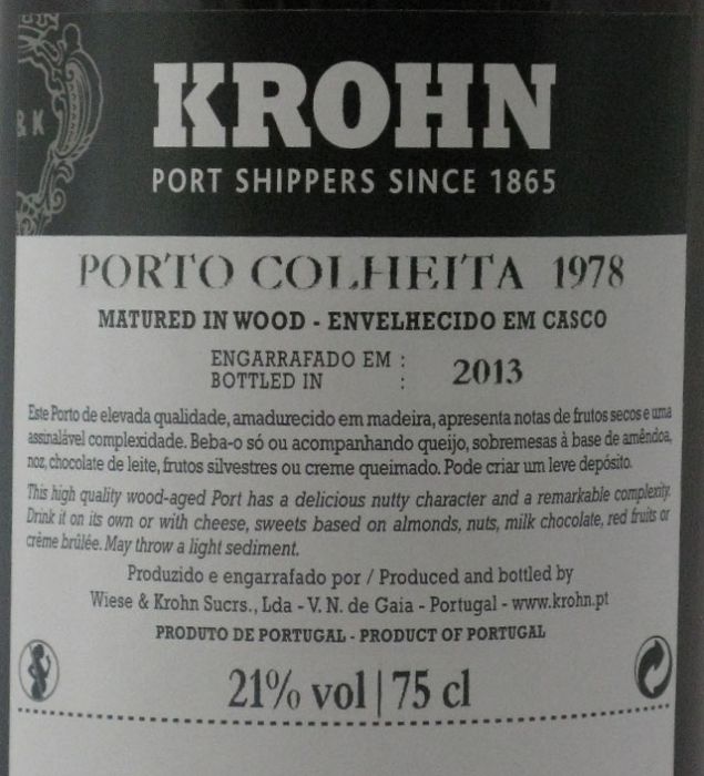 1978 Krohn Colheita Porto