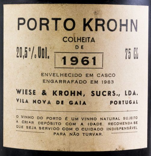 1961 Krohn Colheita Port (engarrafado em 1983)