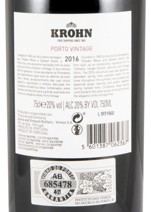 2016 Krohn Vintage Porto