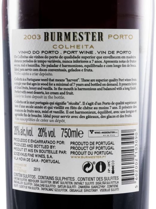 2003 Burmester Colheita Port