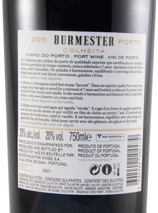 2011 Burmester Colheita Port