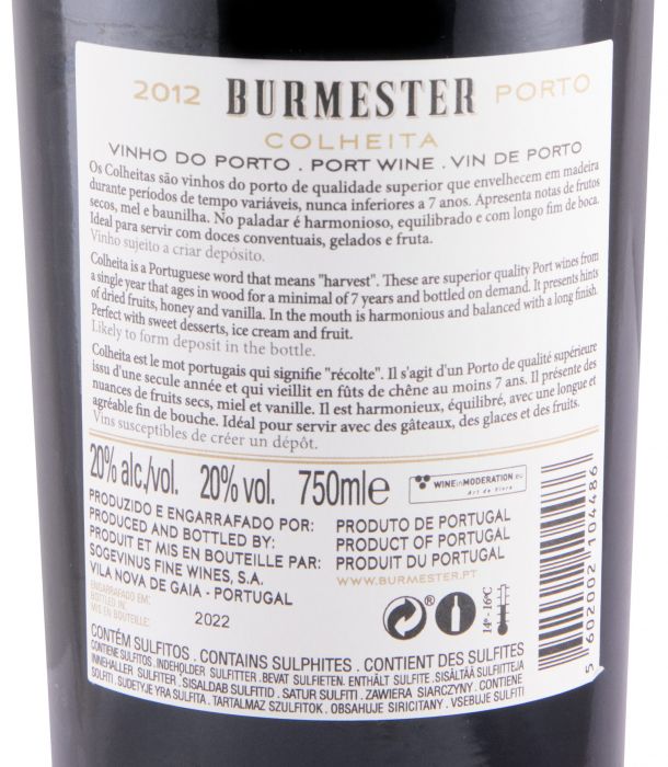 2012 Burmester Colheita Port