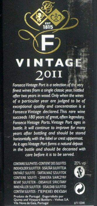 2011 Fonseca Vintage Porto 3L