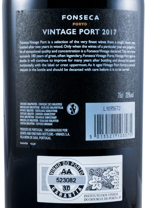 フォンセカ・ヴィンテージ・ポート2017年