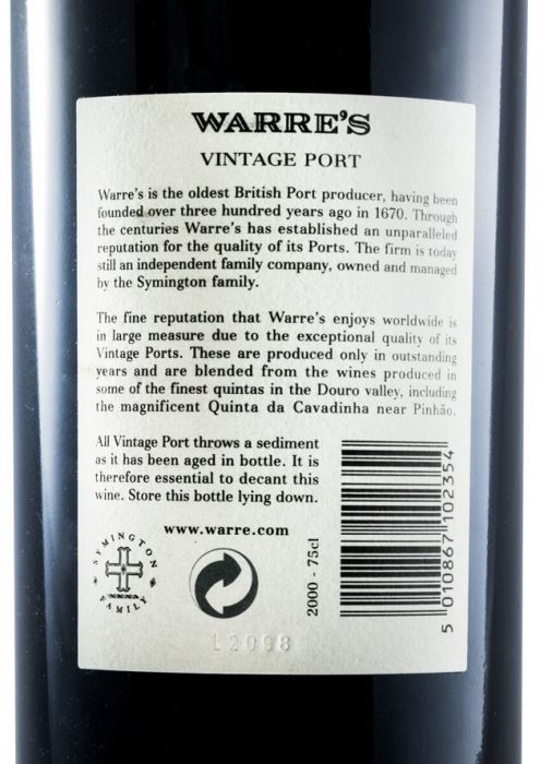 2000 Warre's Vintage Porto