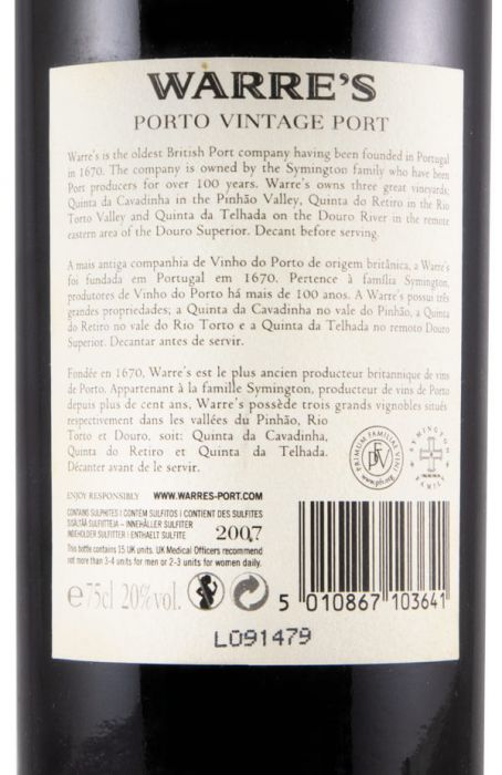 2007 Warre's Vintage Porto