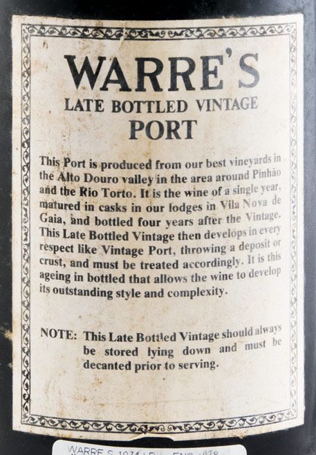 1974 Warre's LBV Porto (engarrafado em 1978)