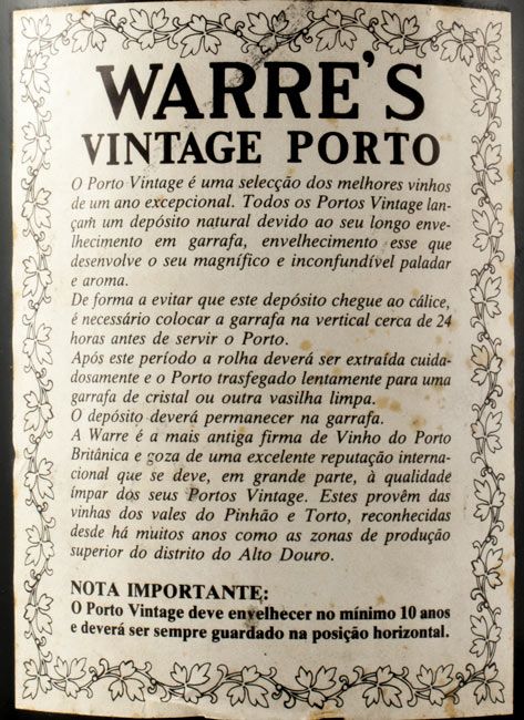1980 Warre's Vintage Porto