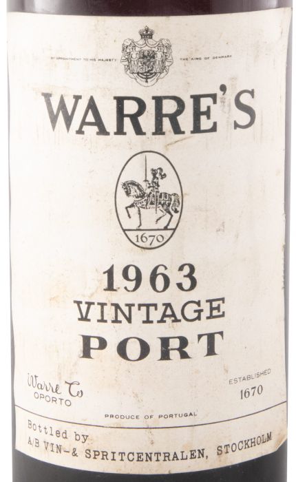1963 Warre's Vintage Porto (engarrafado por Spritcentralen)