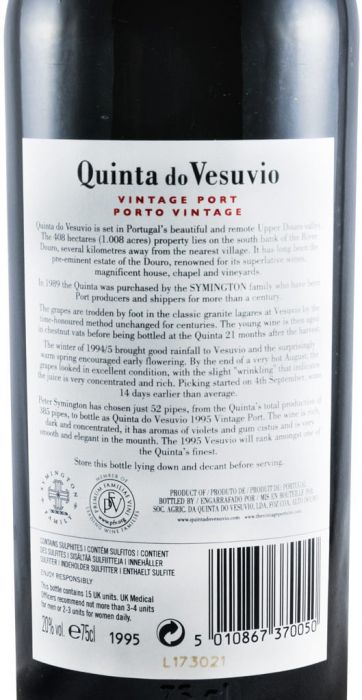 1995 Quinta do Vesuvio Vintage Porto