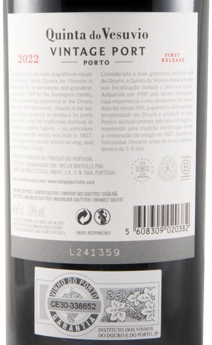 2022 Quinta do Vesuvio Vintage Porto