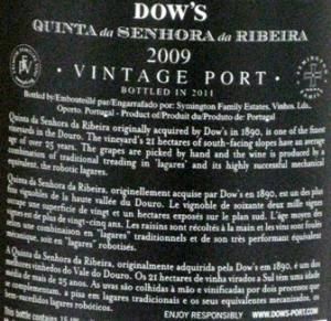 2009 Dow's Quinta Senhora da Ribeira Vintage Port