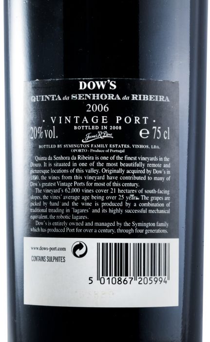 2006 Dow's Quinta Senhora da Ribeira Vintage Porto