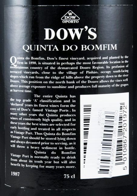 1987 Dow's Quinta do Bomfim Vintage Porto