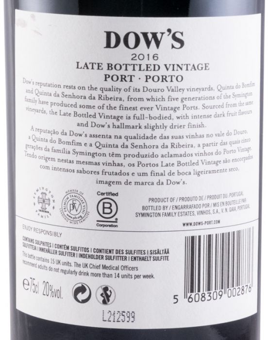 2016 Dow's LBV Porto