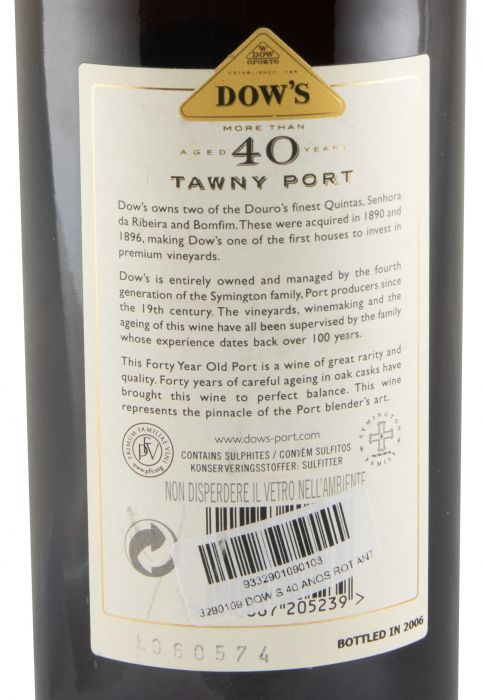 Dow's 40 years Port (old label)
