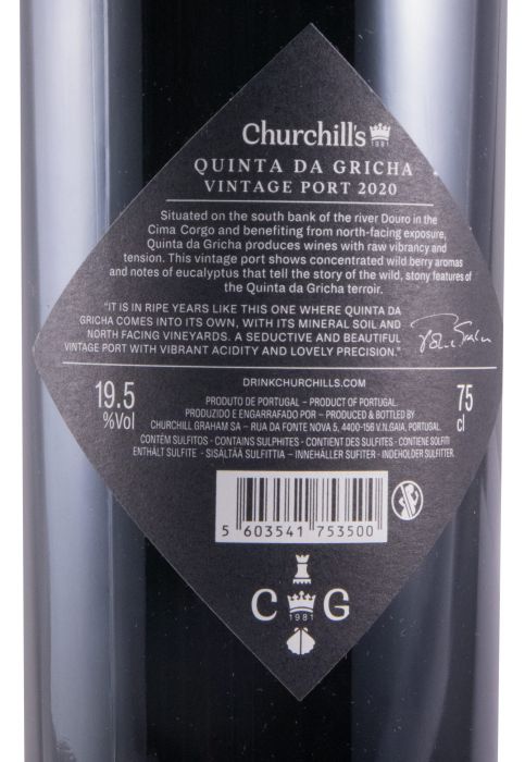 2020 Churchill's Quinta da Gricha Vintage Porto