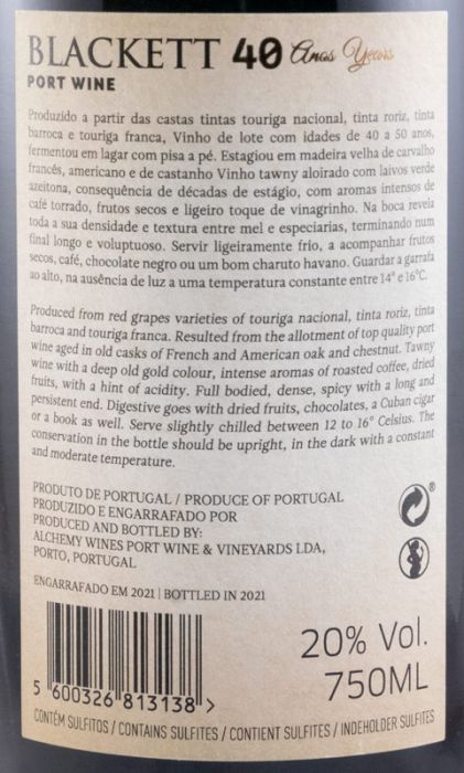 Blackett Tawny 40 anos Porto