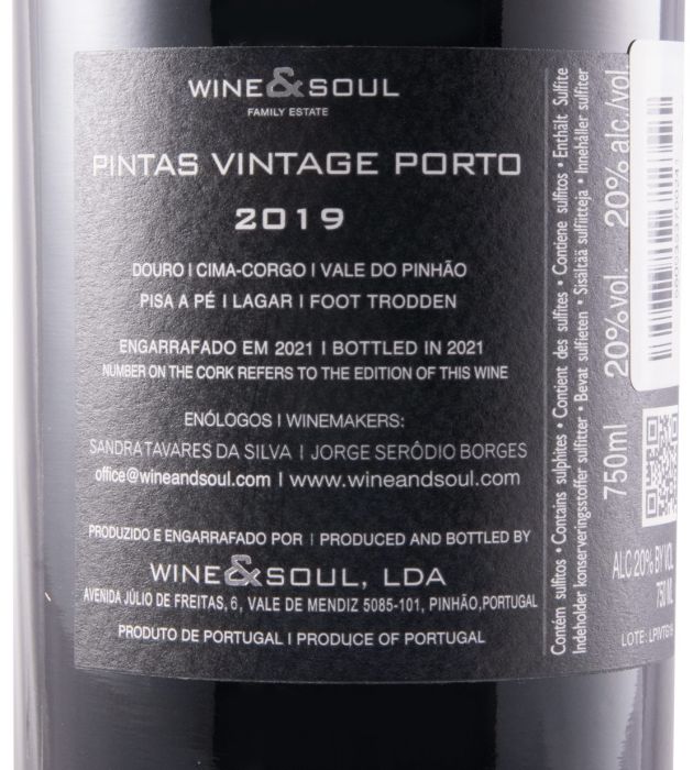 2019 Wine & Soul Pintas Vintage Porto