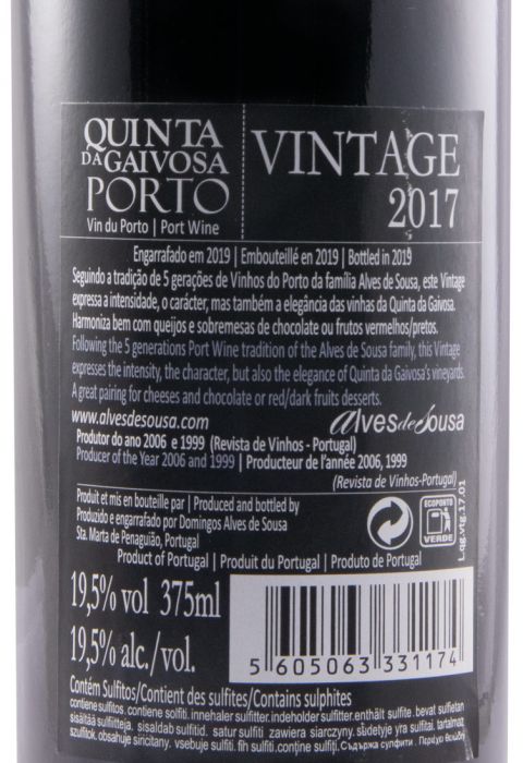 2017 Quinta da Gaivosa Vintage Porto 37,5cl