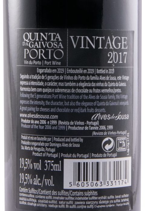 2017 Quinta da Gaivosa Vintage Port 37.5cl