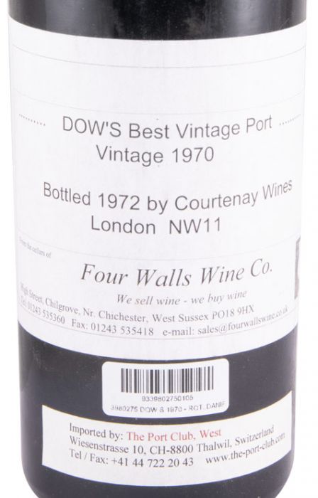 1970 Dow's Port (damaged label)