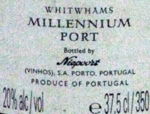 Whitwhams Millenium Port 37.5cl