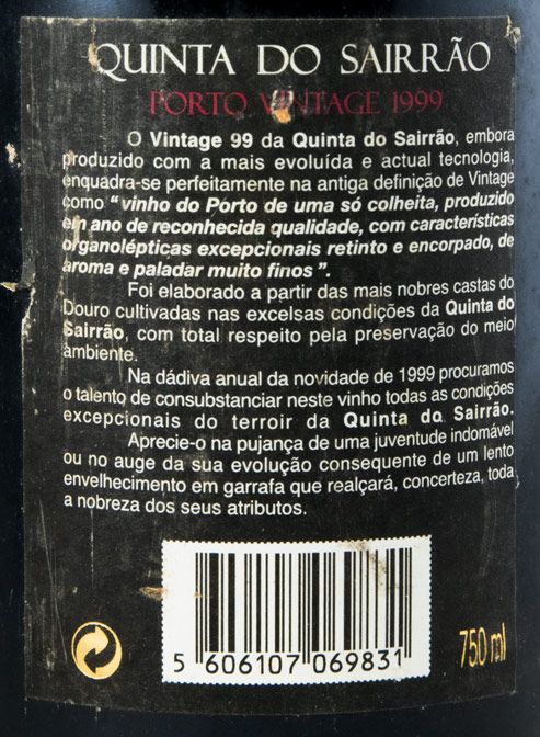1999 Quinta do Sairrão Vintage Port