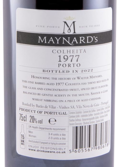 1977 Maynard's Colheita Port