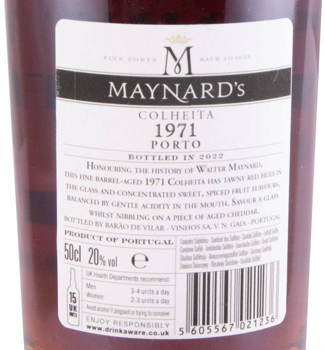 1971 Maynard's Colheita Port 50cl