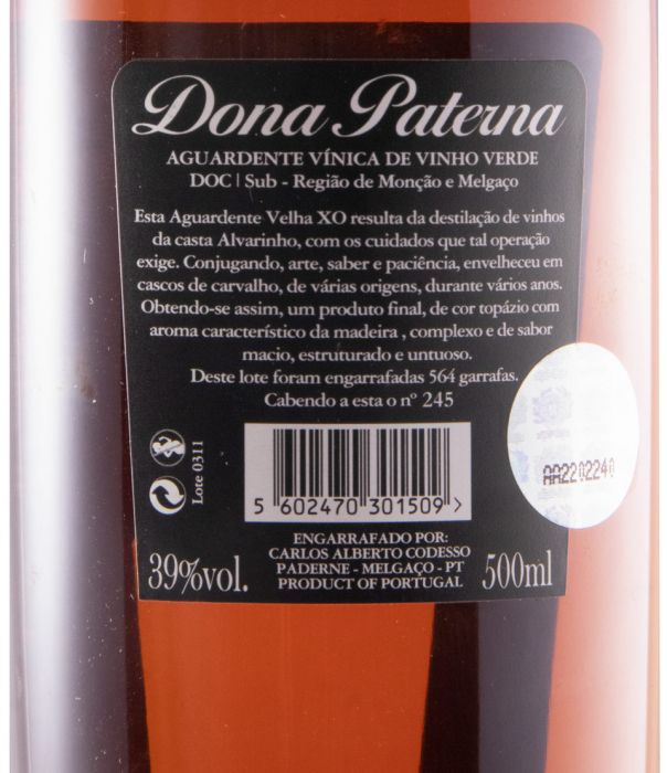 Wine Spirit Vínica Dona Paterna XO 50cl