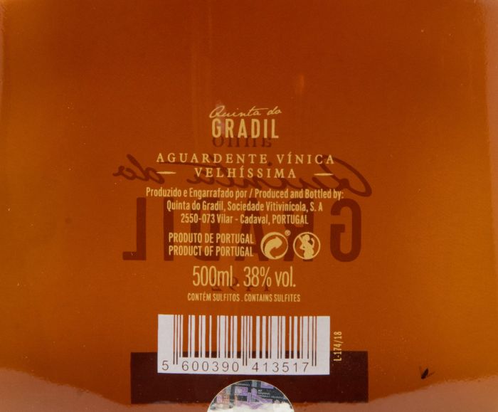 Aguardente Vínica Quinta do Gradil Velhíssima 50cl