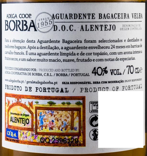 Aguardente Bagaceira Borba Velha