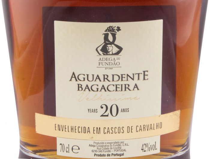 Aguardente Bagaceira Adega do Fundão Velhíssima 20 anos