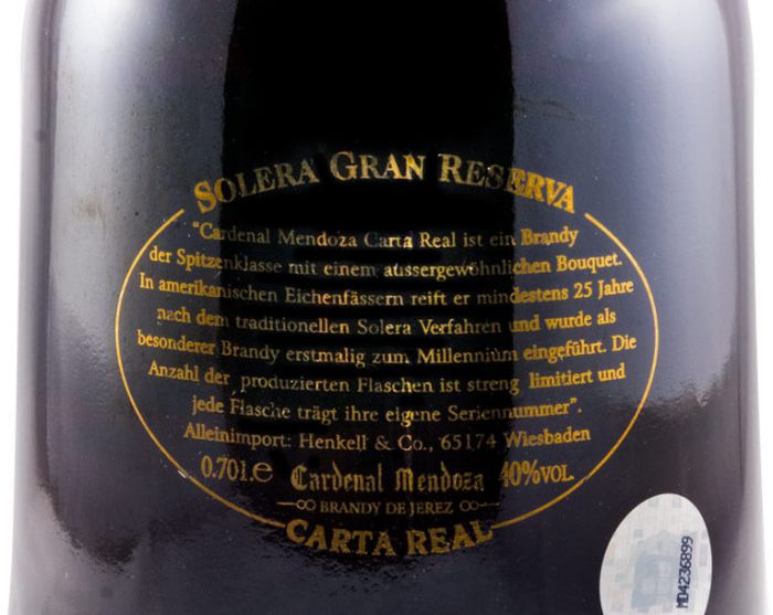 Brandy Cardenal Mendoza Carta Real Solera Gran Reserva