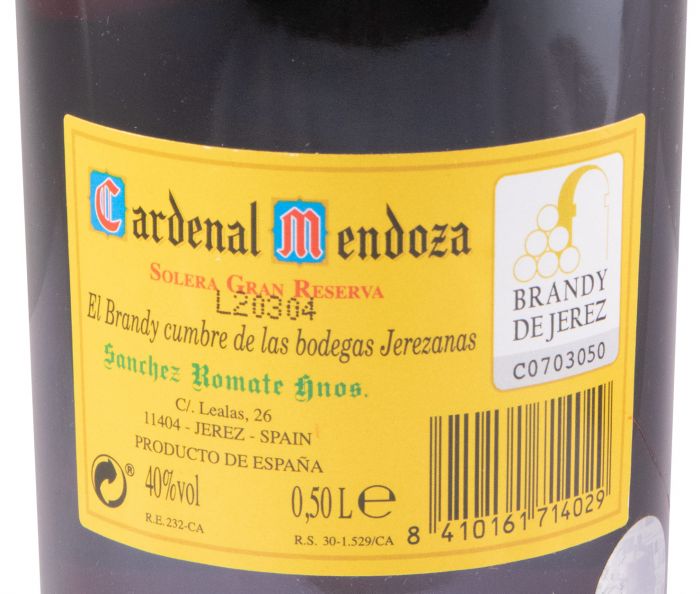 Brandy Cardenal Mendoza Solera Gran Reserva 50cl
